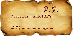 Plavsitz Felicián névjegykártya